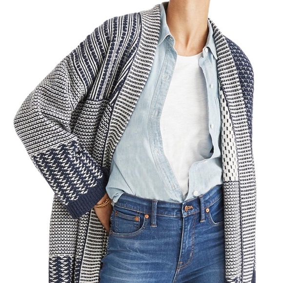 NWOT // MADEWELL Patchwork Collage Cardigan - Picture 1 of 4